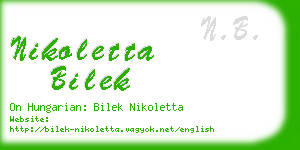 nikoletta bilek business card